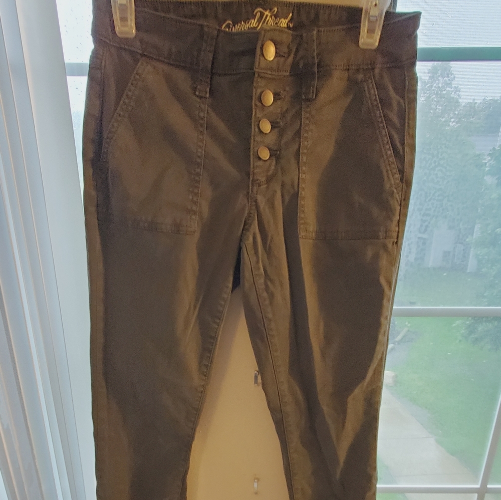 Dark olive green skinny jeans